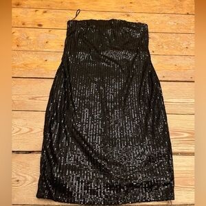 black sequin black mini dress